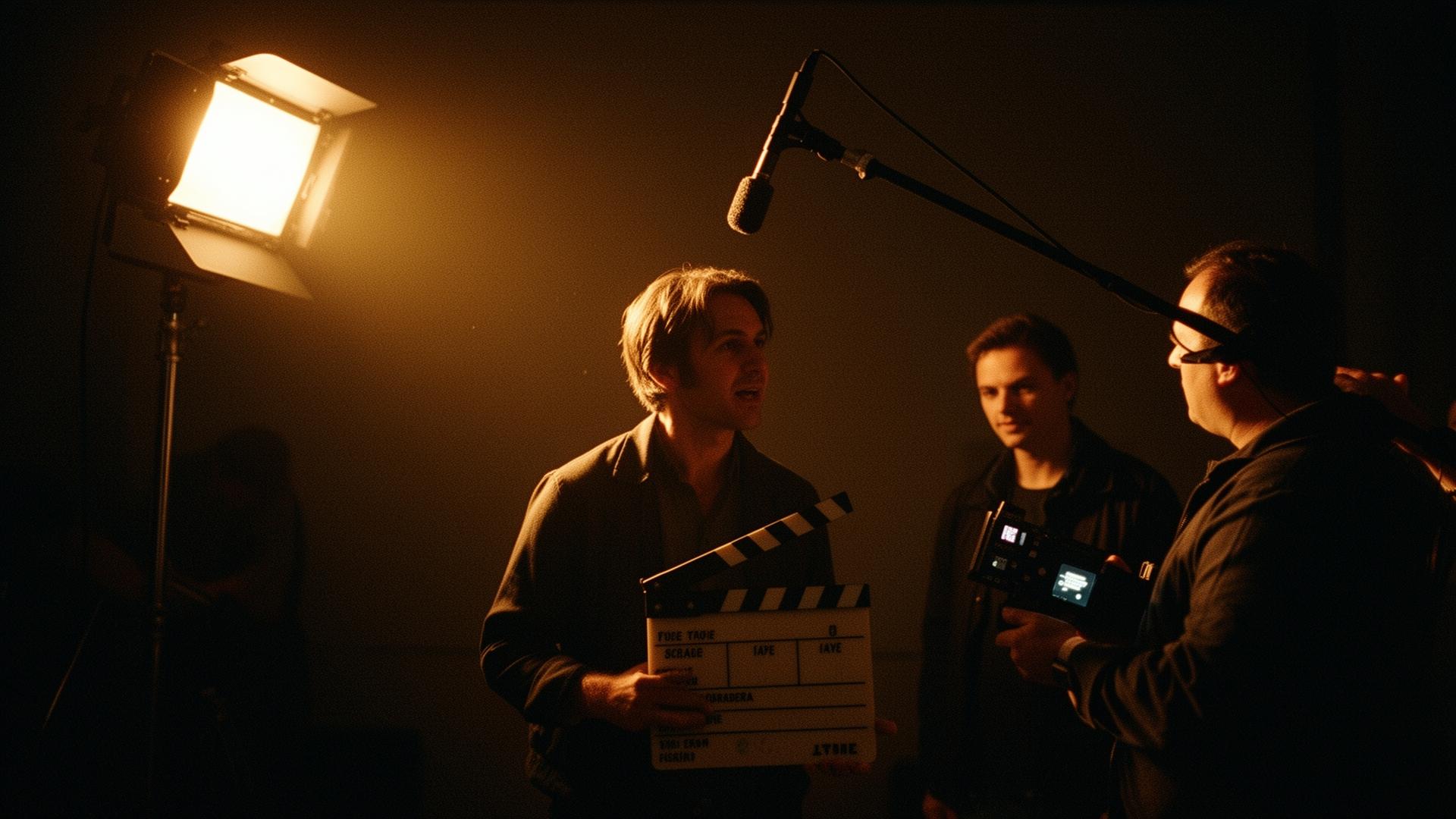 Behind the scenes of a working film production